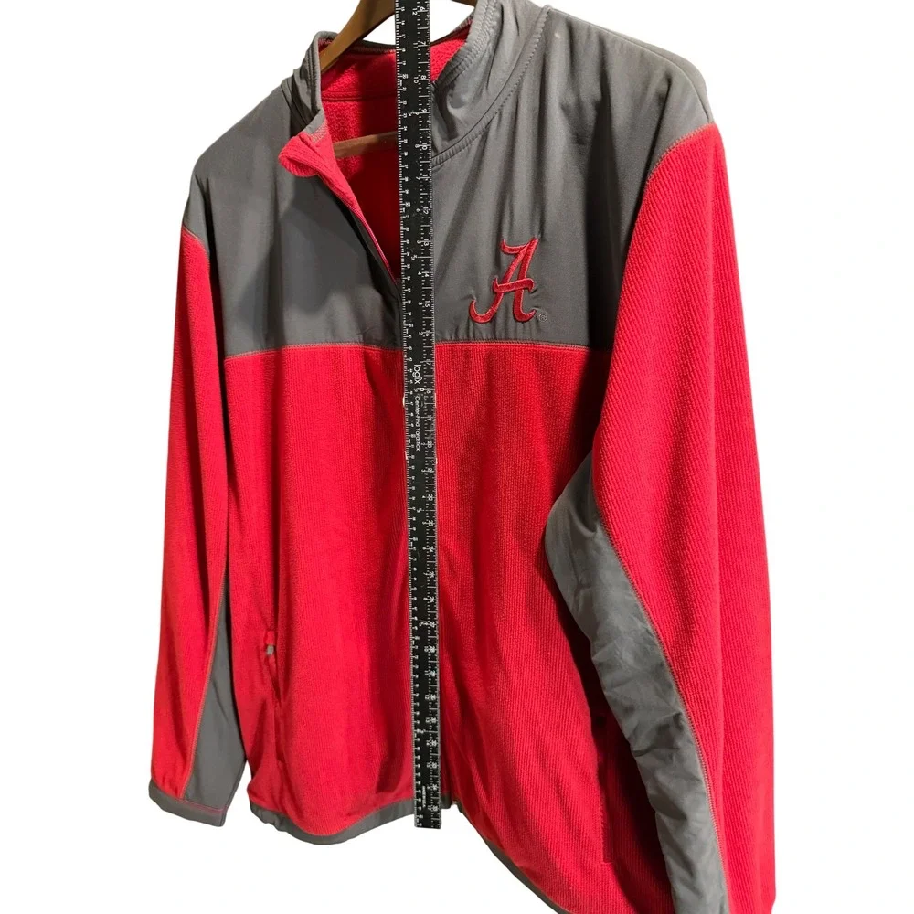 Colosseum Alabama Crimson‎ Tide Fleece Jacket Full Zip Red Gray XXL